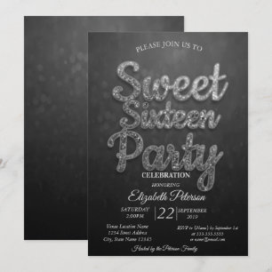 Trendige coole Bokeh Sweet 16 Party Einladung