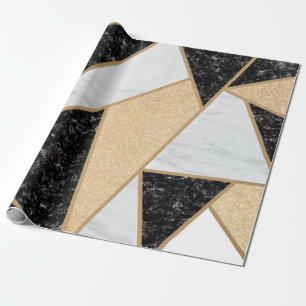 Trendige coole geometrische Marmortextur Geschenkpapier