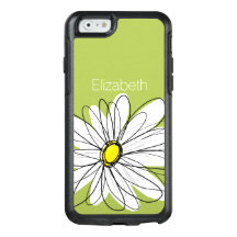 Trendige Daisy-Blumenillustration - Limette und Ge