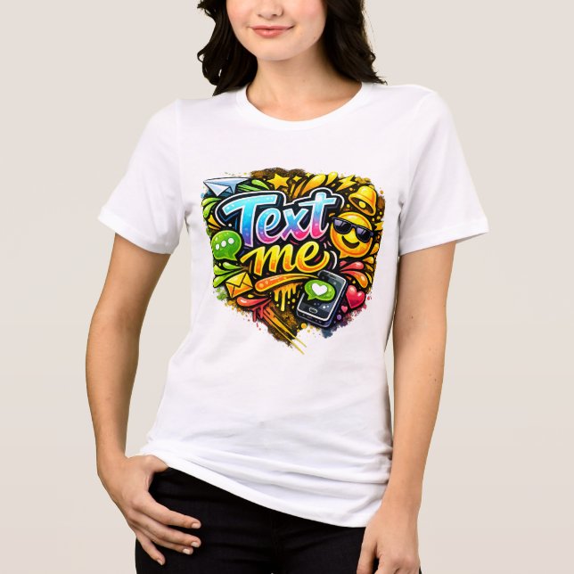 Trendige Damen Weißes T-Shirt Tri-Blend Shirt (Vorderseite)