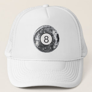 Trendige Disco Ball Motif, 8 Ball Art, Retro Vibes Truckerkappe