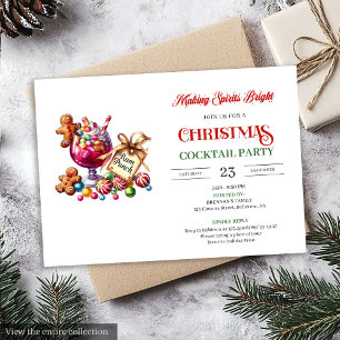 Trendige druckbare Weihnachtscocktail-Party-Einlad Einladung