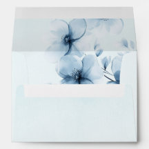 Trendige elegante blaue Blumenhochzeits-Einladung