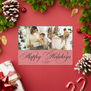 Trendige elegante Familienfoto-Collage-Weihnachtsk Acryleinladungen