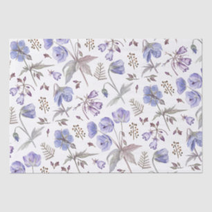 Trendige elegante lila Veilchen Wildblumen Party Seidenpapier