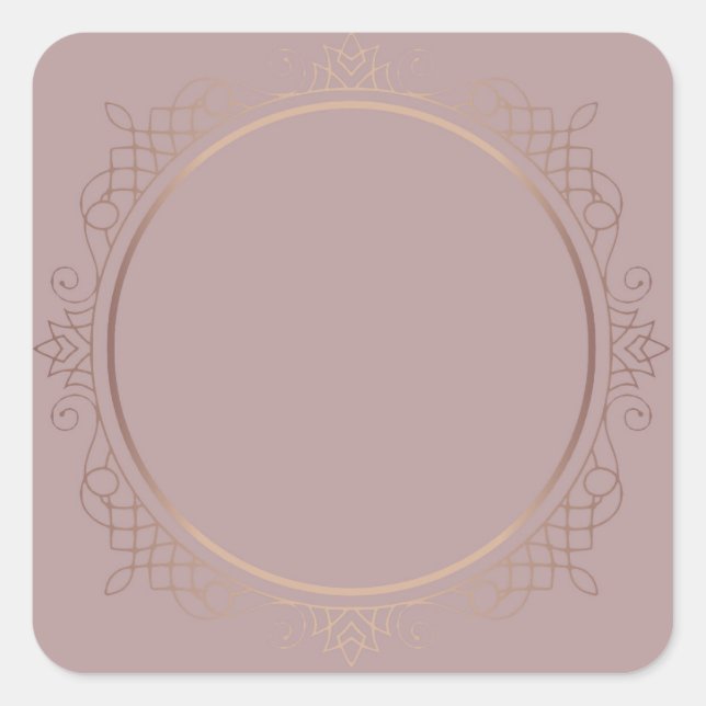 Trendige Elegante Rose Gold Blank Modern Template Quadratischer Aufkleber (Vorderseite)