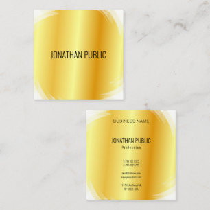 Trendige Elegante Template Imitate Gold Moderne Quadratische Visitenkarte