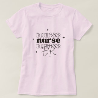 Trendige ER-Krankenschwester wellige Typografie & T-Shirt