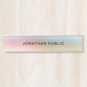 Trendige Farben Elegant Modernes Template Gelb Türschild