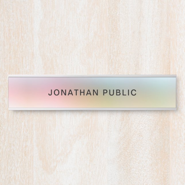 Trendige Farben Elegant Modernes Template Gelb Türschild (Vorderseite )