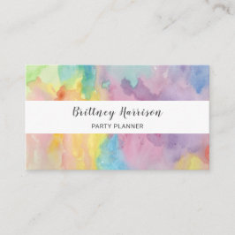 Trendige Farben Wasserfarben Abstrakte Kunst Visitenkarte