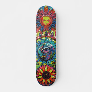 Trendige farbenfrohe abstrakte psychedelische 3. A Skateboard