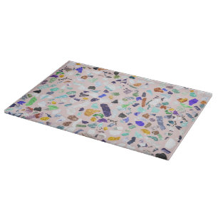 Trendige farbenfrohe glänzende Steine Terrazzo Ros Schneidebrett