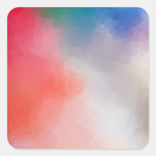 Trendige farbenfrohe leere Vorlage Pink Rot Gelb Quadratischer Aufkleber