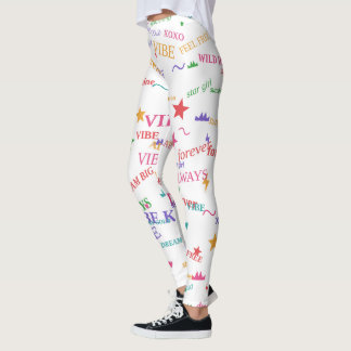 Trendige farbenfrohe Y2K-Typografie & Inspirierend Leggings