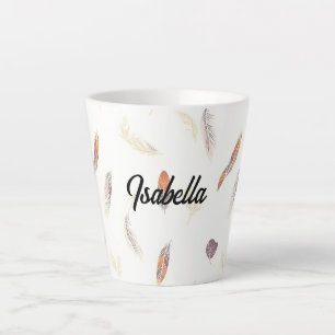 Trendige Federn Luxus-Boho-Kollektion Milchtasse