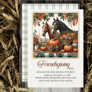 Trendige Friendsgiving Pferd  Einladung