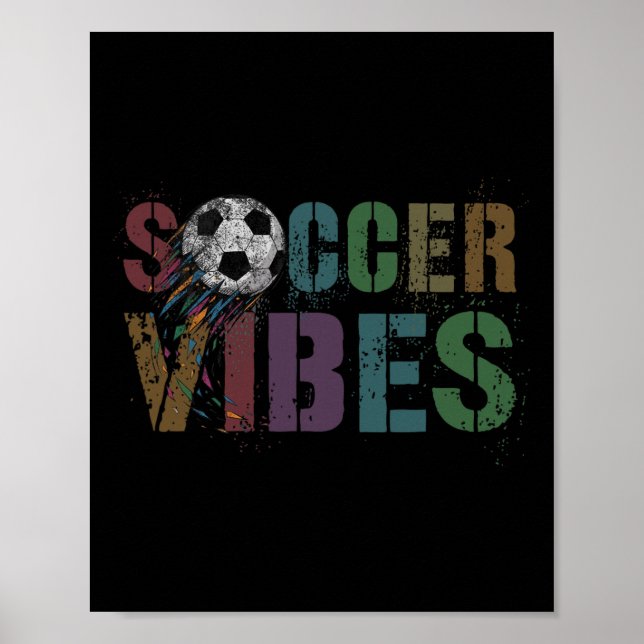 Trendige Fußball-Vibes Coaching Frauen Torwart Kin Poster (Vorne)