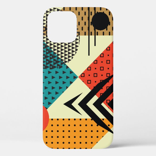Trendige geometrische Elemente, Retrostil. Case-Mate iPhone Hülle (Rückseite)