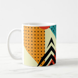 Trendige geometrische Elemente, Retrostil. Kaffeetasse