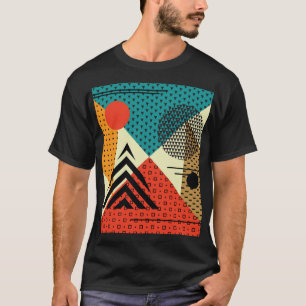 Trendige geometrische Elemente, Retrostil. T-Shirt