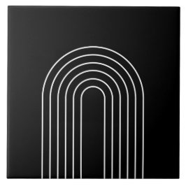 Trendige geometrische Linien in Schwarz/Weiß Fliese