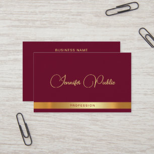 Trendige Gold-Text-Typografie Premium Dick Luxus Visitenkarte