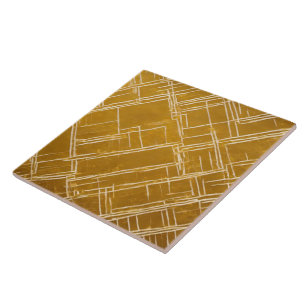Trendige Gold Weiße Vintage Art Deco Kollektion Fliese