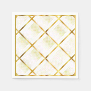 Trendige goldene geometrische Muster Golden Stylis Serviette