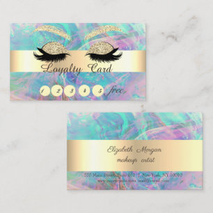 Trendige goldene Glitter-Faux-Wimpern Opal-Iridesz Treuekarte
