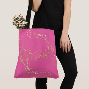 Trendige goldene Sterne Monogramm-Tasche