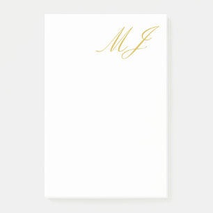 Trendige Goldfarbene Monogramm-Minimalist-Moderne Post-it Klebezettel