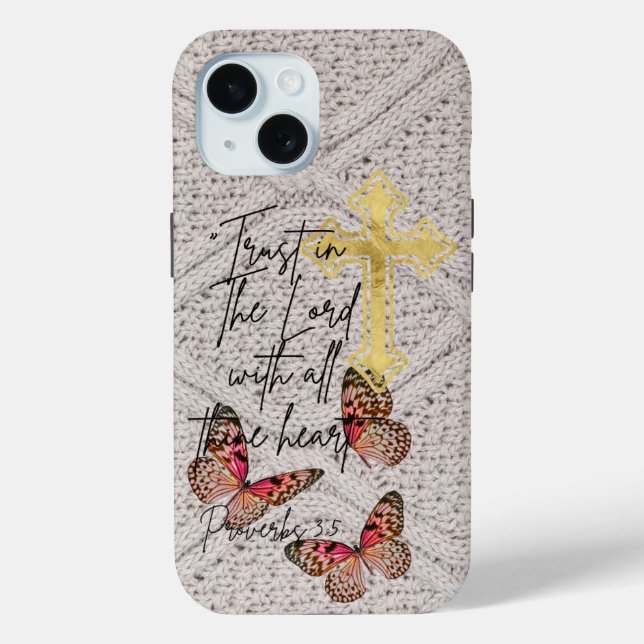 Trendige göttliche Strickwaren Rose Schmetterlinge Case-Mate iPhone Hülle (Rückseite)