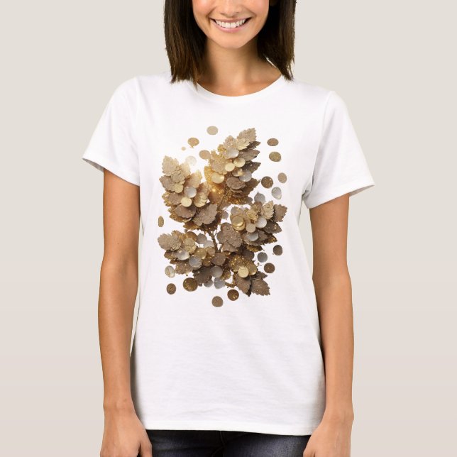 Trendige graue ABSTRACT ART Modeprint T-Shirt (Vorderseite)