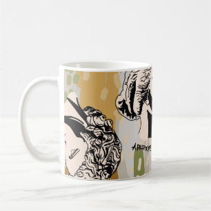 Trendige griechische Götter Kunstporträt nahtloses Kaffeetasse