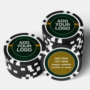 Trendige grüne Gold Luxus Leinen Textur Sammlung Pokerchips