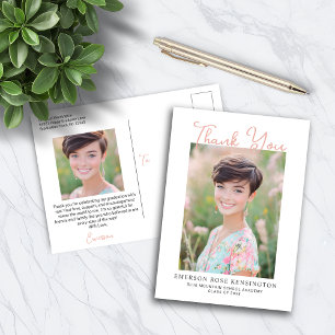 Trendige handgeschriebene Dankeskarte zum Abschlus Postkarte