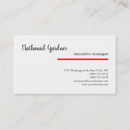 Trendige Handschrift Schlicht kreativ Modern Red W Visitenkarte