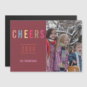 Trendige Happy Holidays Familien Grüßefoto Magneteinladung
