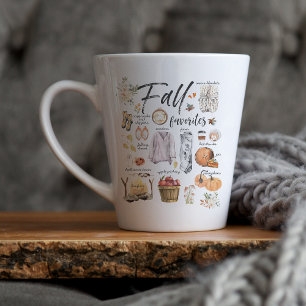 Trendige Herbstlieblinge Wasserfarben-Illustrati Milchtasse