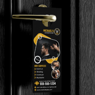 Trendige Herrenfrisur-Styling Friseursalon Haarsch Türanhänger