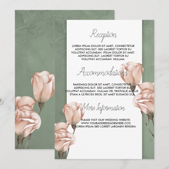 trendige Hochzeitsfeier im Grünen Einladung (Vorne/Hinten)