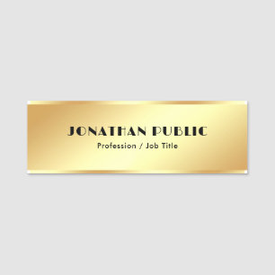 Trendige Imitate Gold Einfache moderne Template Re Namensschild