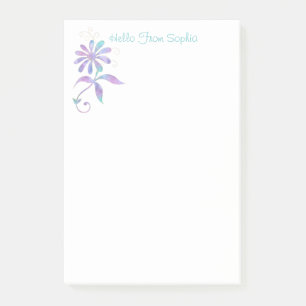 Trendige irisierende Blume, DIY-Name/Nachricht Post-it Klebezettel