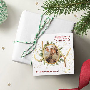 Trendige Joy Pine Zweige Kranz Weihnachten Foto Geschenkanhänger