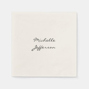 Trendige Kalligrafie-Schriftname minimalistischer  Serviette