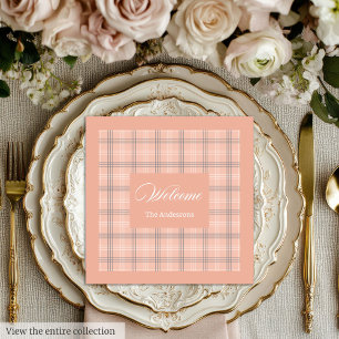 Trendige Korallen-Napkins personalisierte Karo-Tis Serviette