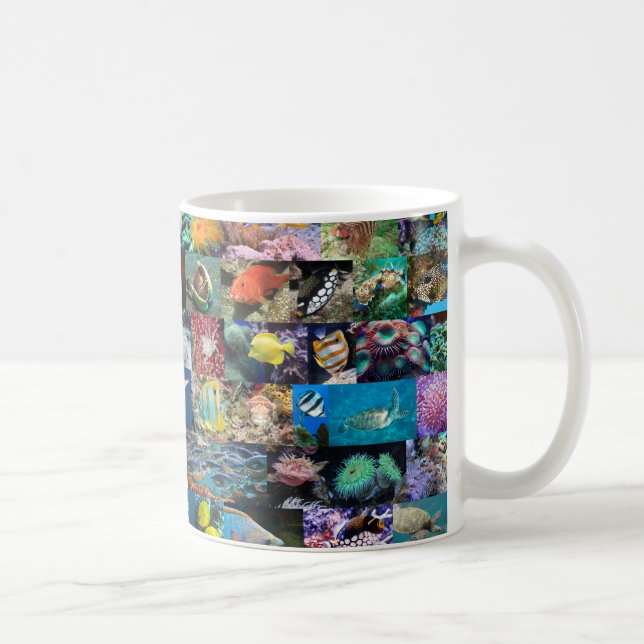 Trendige Korallenriff Marine Life Fish Tiere Fotos Kaffeetasse (Rechts)