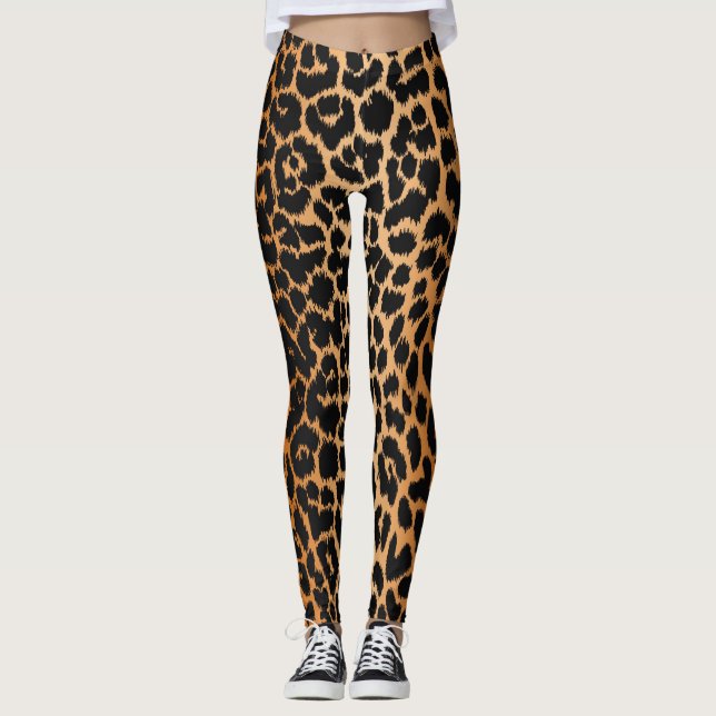 Trendige Leopard Muster Leggings für Tierdrucke (Vorderseite)