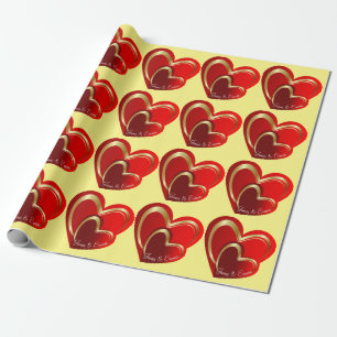 Trendige Liebe Laden von Personalisierten roten He Geschenkpapier